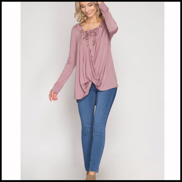 Mauve Draping Top - Picture 4 of 7